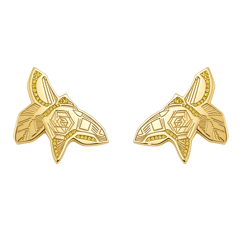 Anna Andreeva yellow diamond Paste-On earrings in yellow gold
